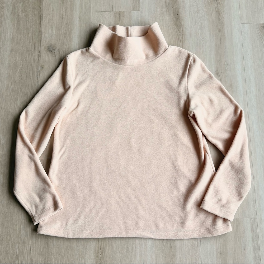 NWT Dudley Stephens Greenpoint Funnel Turtleneck Vello Fleece Natural Blush XL